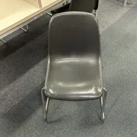 Stackable Chair - Black/Brown Seat with Chrome Frame