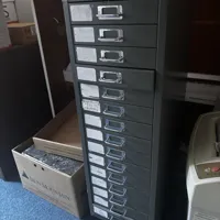 Multi drawer index metal filing