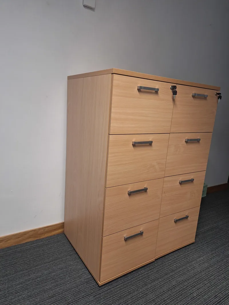 wooden filing cabinets x 2