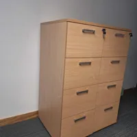 wooden filing cabinets x 2