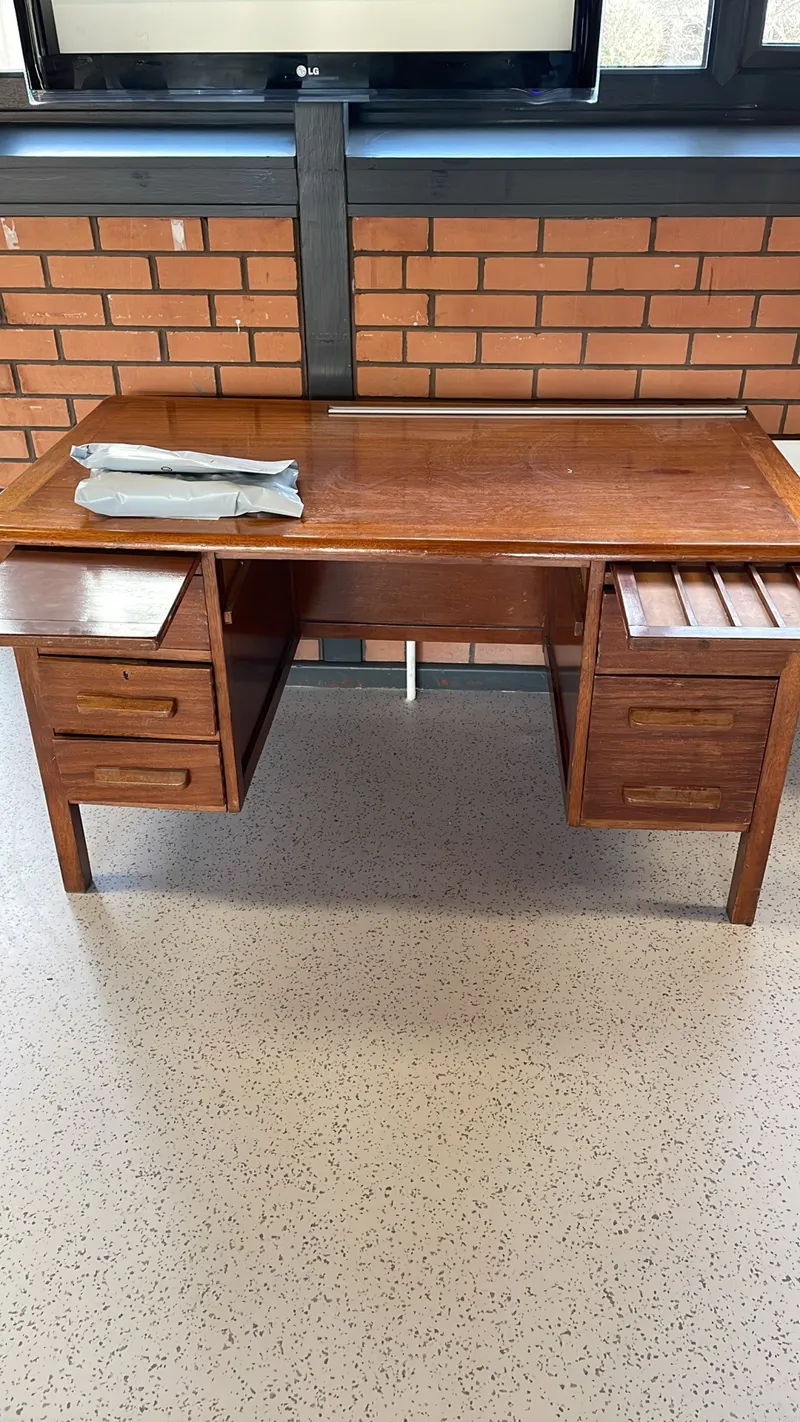 Wooden Pedestal Desk with Drawers - Medium