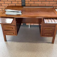 Wooden Pedestal Desk with Drawers - Medium