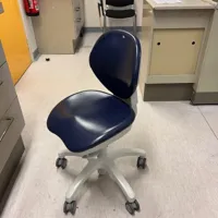 Office Chair on Wheels - Dark Blue Padded Seat and Back