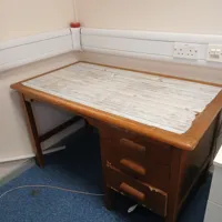 Wooden Desk with Drawers and Laminate Top