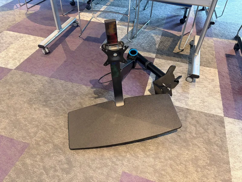 Ergonomic Sit-Stand Workstation Arm with a Integrated VESA Monitor Mount and Keyboard Tray